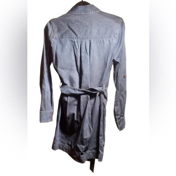 Banana Republic heritage denim long sleeve button down 4 pocket unlined dress XS - Picture 3 of 5